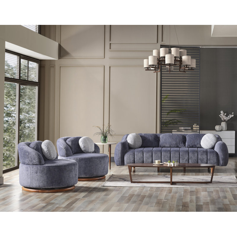 Latitude Run® Gabri Chenille 3-Piece Sofa Set - Wayfair Canada