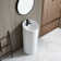 Reno 38" Tall White Ceramic Circular One-Piece Freestanding Pedestal Bathroom Sink with Overflow