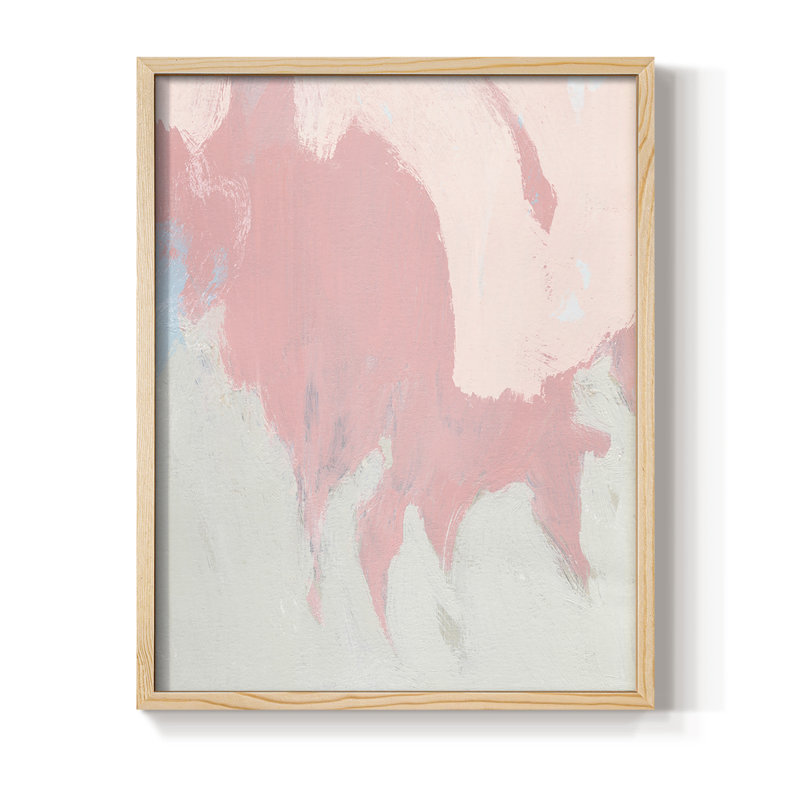 «Blush Abstract II», reproduction encadrée - bois massif, H 15 po x l 12 po