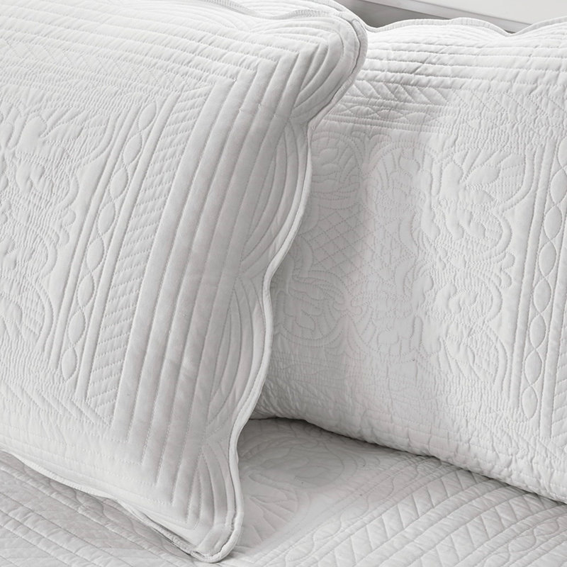 Lit de jour réversible 6 pièces - Bord festonné blanc, pour un repos paisible, ajustement pour matelas simple, housse incluse, taies décoratives, housse de coussin réversible, détente, taille,