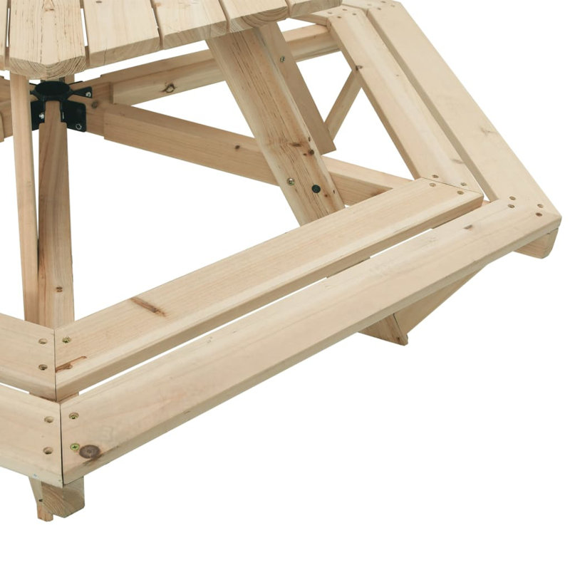 Hillegierd Kids 2 Piece Solid Wood Hexagonal and Chair Set