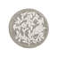 Tapis de bain rond en coton gris tufté à motifs floraux, 63,5 cm (25 po), certifié OEKO-TEX®, antidérapant.