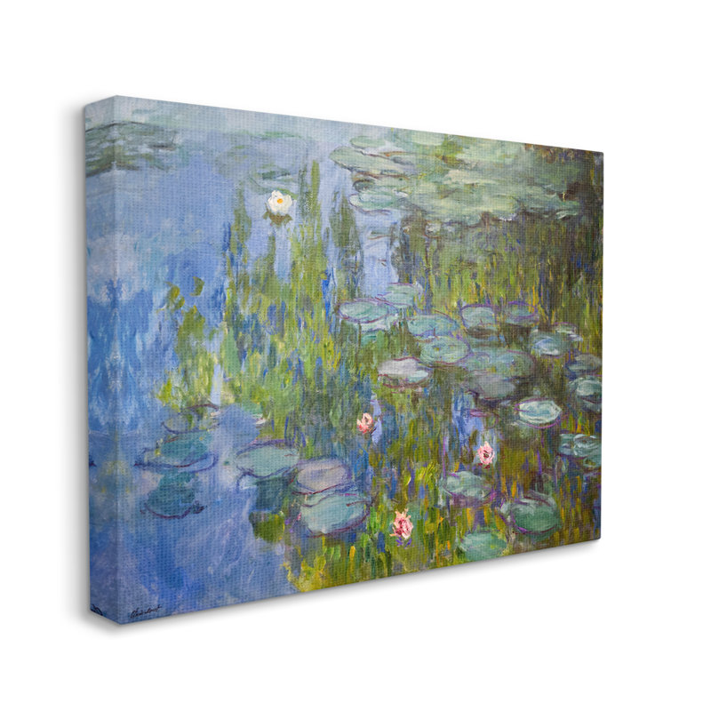 " Monet Impressionist Lilly Pad Pond " by Claude Monet, Wrapped Canvas, 24" H x 30" W x 1.5" D