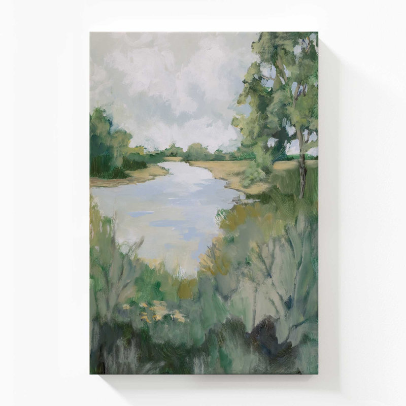 «Peaceful Riverside View I», reproduction sur toile, H 54 po x l 36 po x P 1,25 po, Toile tendue