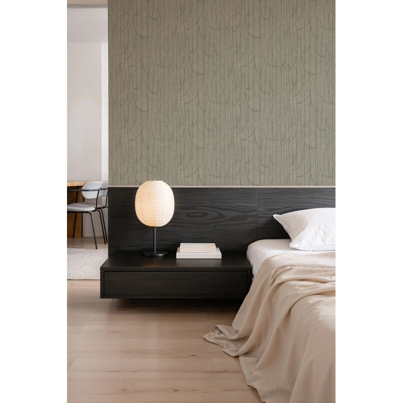 Lingering Lines - Wallpaper, Green Tuape, Peel & Stick
