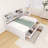 Wooden Daybed With Bookshelves, Storage Drawers And Trundle-1937693658-1937693660