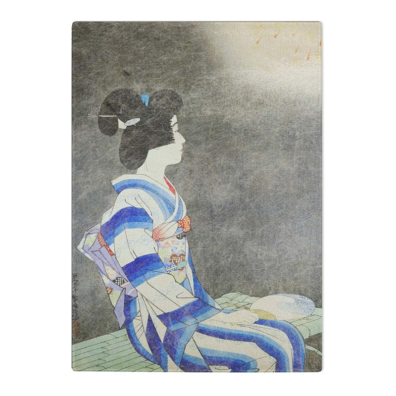 Tempered Glass Fireworks by Ito Shinsui Chopping Board, 28.5cm W x 20cm L