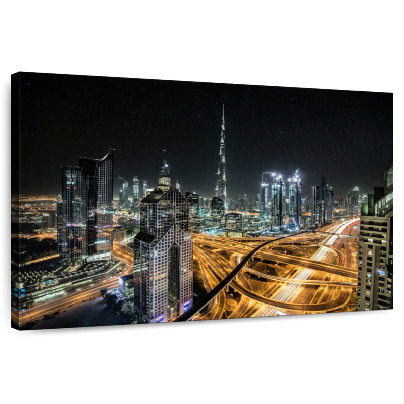 Sirci Burj Khalifa et un échangeur massif à Dubaï, H 20 po x l 30 po