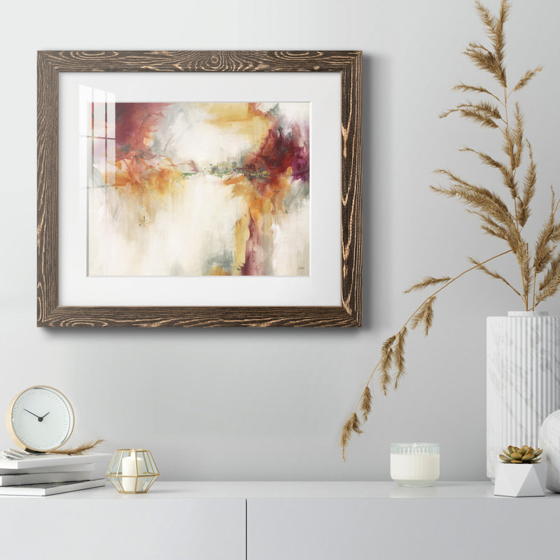 Toile tendue avec châssis Amber Winds, H 20 po x l 17 po x P 1,5 po, Papier avec cadre noyer