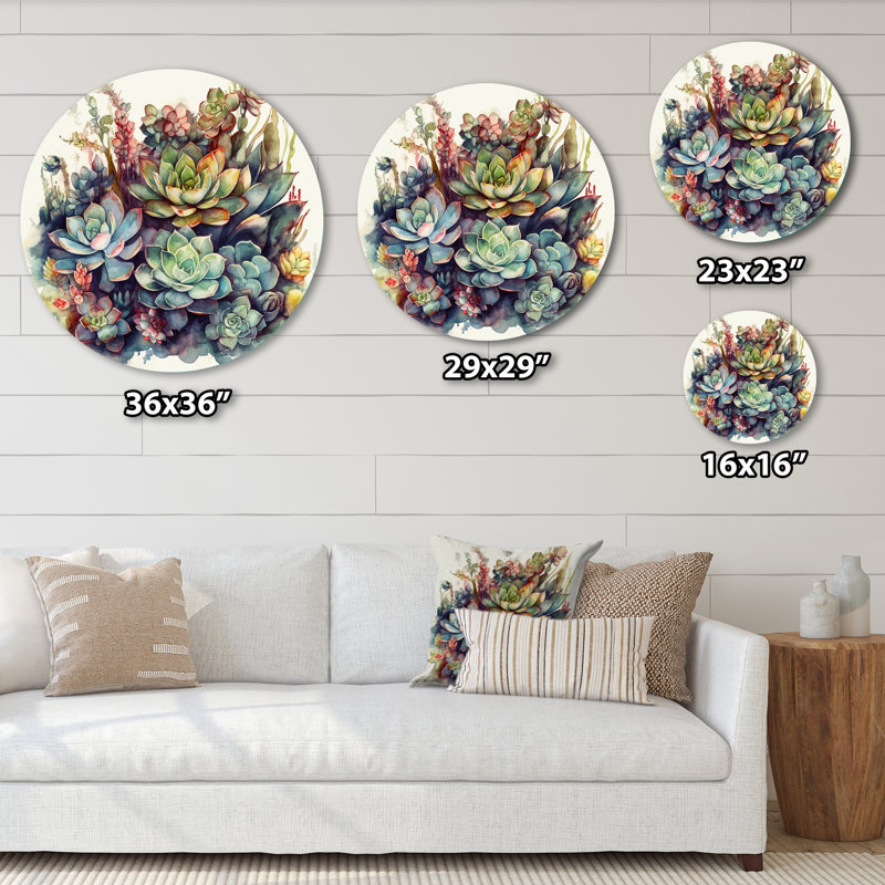 Pegram - art floral rond en métal, H 29 po x l 29 po