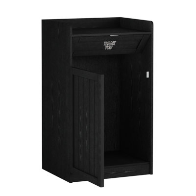 40 Gallon Trash Can Cabinet, Wooden Restaurant Trash Can With Tray Holder, Large Commercial Garbage Cabinet For Restaurant Cafeteria Office