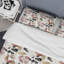 Ensemble de housse de couette abstrait en fleurs roses, contours dorés VI - polyester traditionnel-370779602