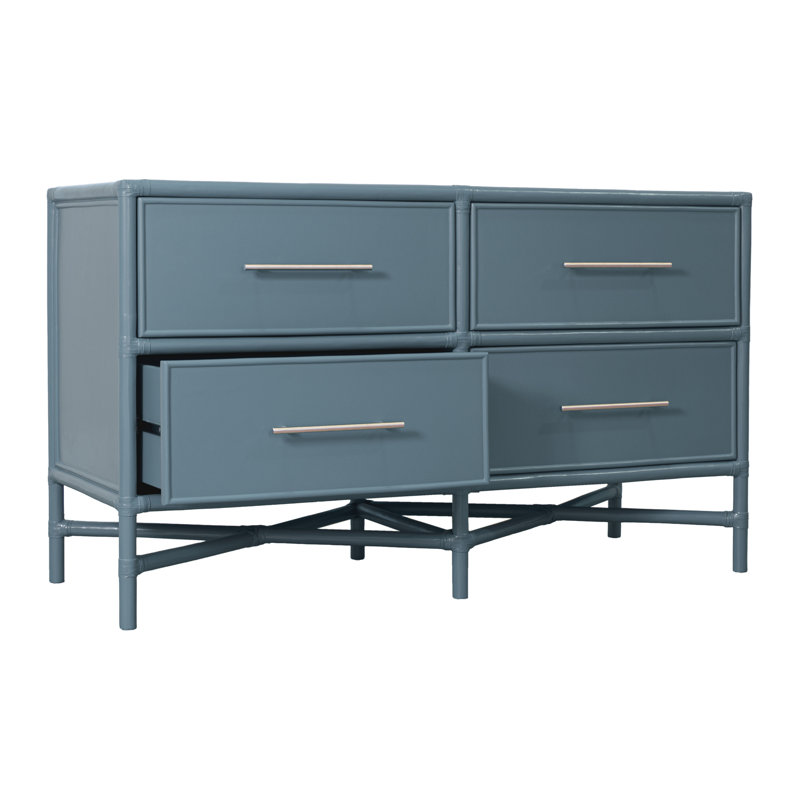 Venice 4 Drawers 54" W Double Dresser, Regatta Blue
