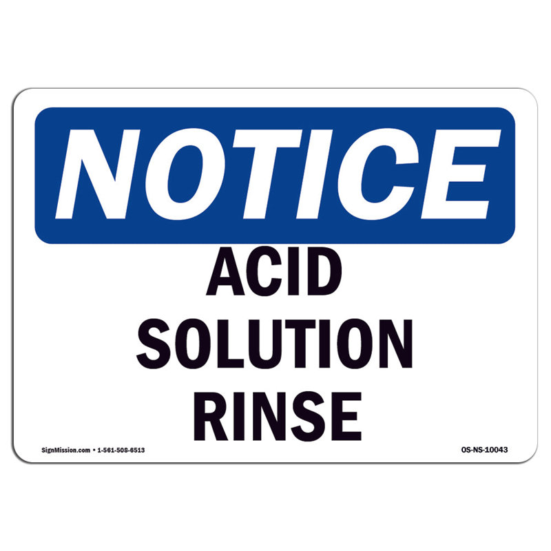 Acid Solution Rinse Sign