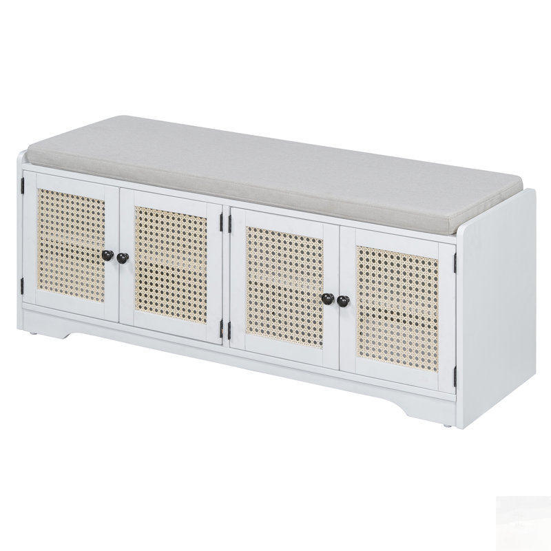 Banc de rangement Rustic, Beige,White
