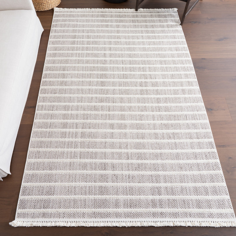 Lucretia Striped Tassels Area Rug, Rectangle 5' x 8'