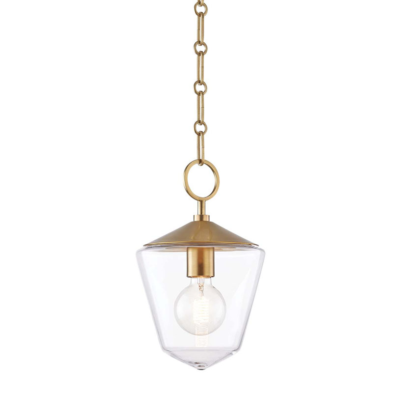 Luminaire suspendu simple à 1 lumière Greene, Nickel poli