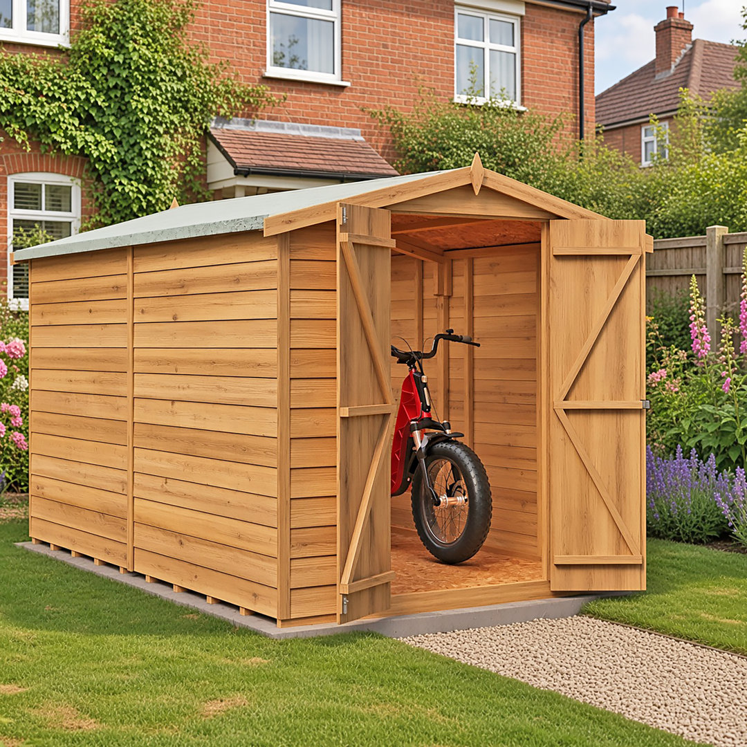 Shire Unisex Brown Overlap X 6 Dip Treated Apex Shed Double Door No Windows In Size 10 - Image 4