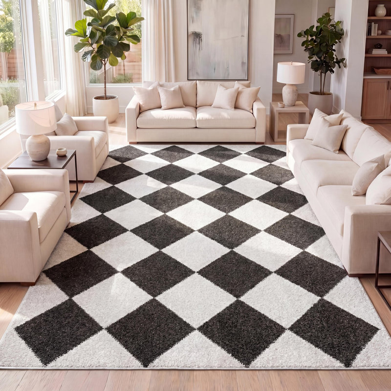 Tapis blanc / gris anthracite Utgard, Rectangle 7 pi 10 po x 10 pi