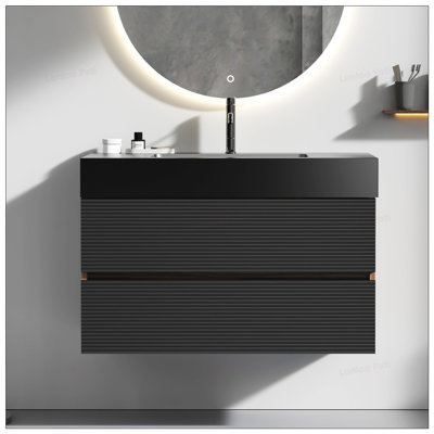 Meuble-lavabo 36 po avec lavabo brillant