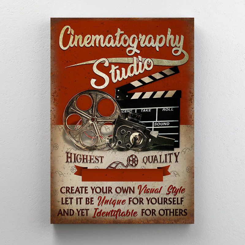 Filming Equipment - Cinematography Studio Highest Quality Create Your Own Visual Style Let It Be Unique For Yourself - 1 Piece Rectangle Graphic Art Print On Wrapped Canvas