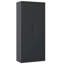 Armoire de garage en métal de 72 pouces avec serrure à 3 points, tablettes réglables pour les objets encombrants, armoire de rangement en acier et bureau noir, 4 tablettes, rangement verrouillé, trous pré-percés