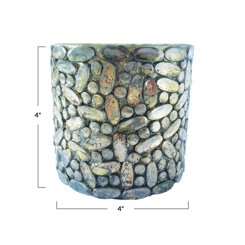 Porte-bougie votive en verre oxydé