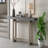 Entryway Table With Pine Veneer,Unique Triple Rectangle Design Console Table With Thick Pine Wood Legs,Extra Long Sofa Table-1360468927