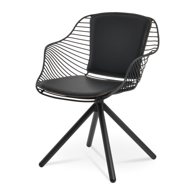 Fauteuil Zebra, Similicuir noir