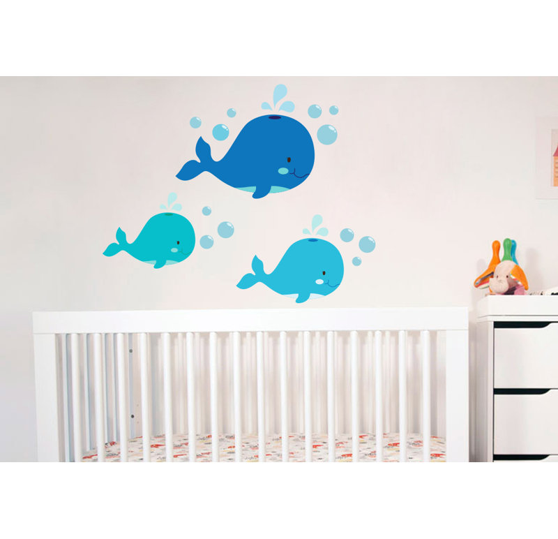 Décalcomanie murale baleine, mer et océan, Schéma B