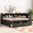 Full Size L-Shaped Bookcases Bed With Power Outlets, USB Charging Ports,Two Drawers-1349421313-1349421314