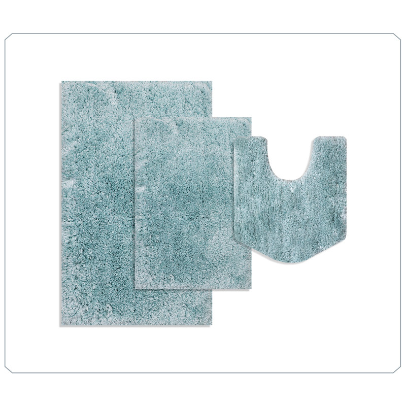 Ensemble de tapis de salle de bain 3 pièces Elegance, Turquoise