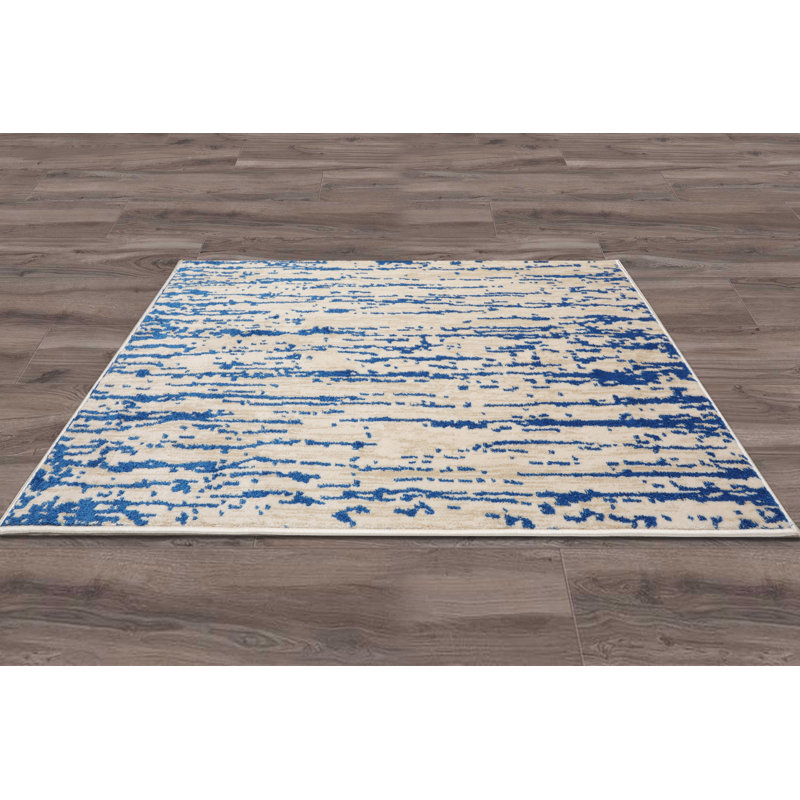 Abstract Indoor Rug, Blue, Rectangle 7'6" x 9'6"