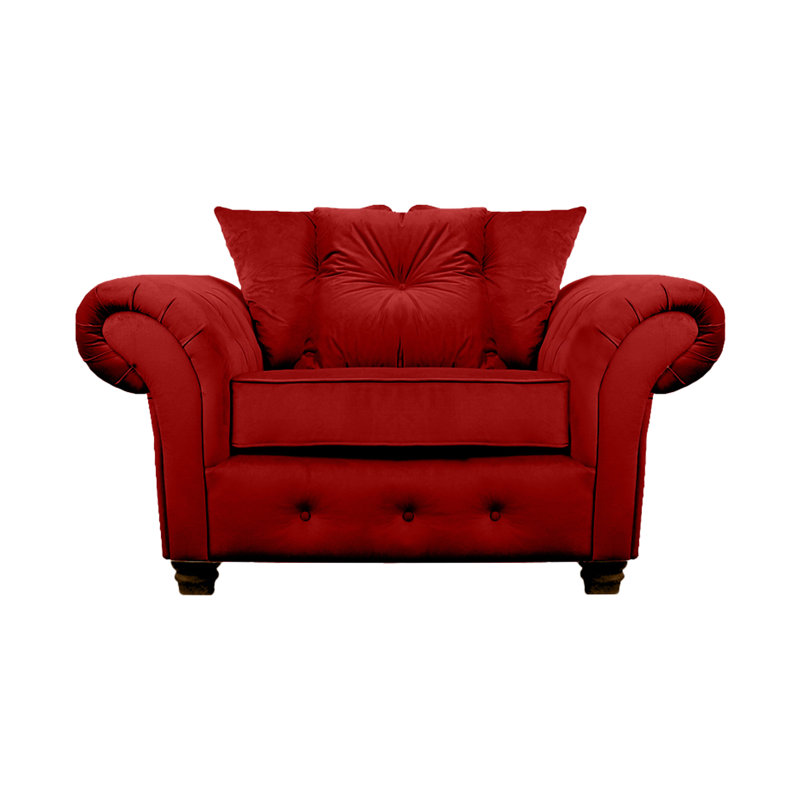Lila 2 Seater Velvet Loveseat, Burgundry