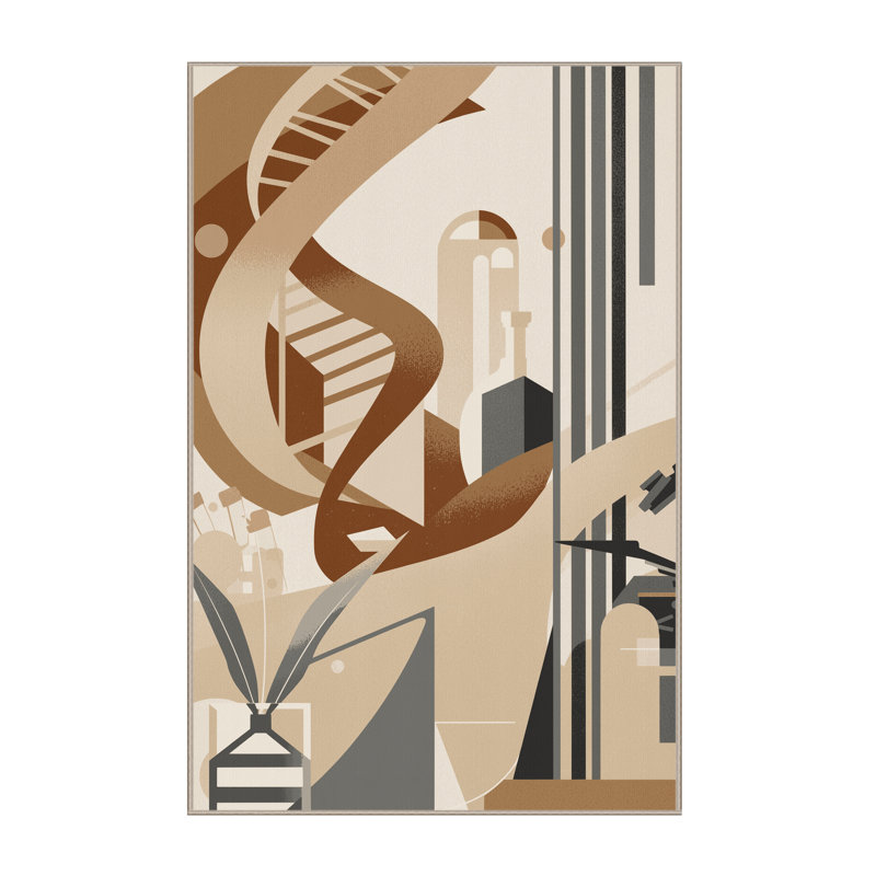 Tapis moelleux moelleux Vega Genetic Lab Scene Art Deco, 2 pi x 3 pi