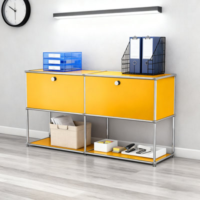 Armoire de rangement modulaire en métal avec tablettes réglables