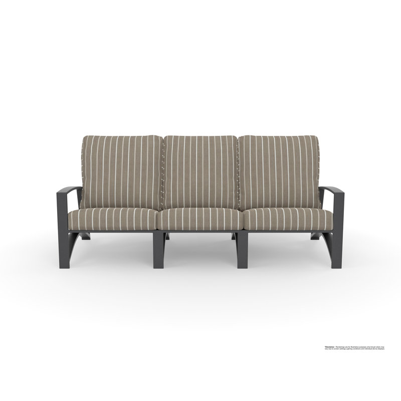 Arc Outdoor 3 - Seat Patio Sofa, Sahara Cafe, Carbon Black