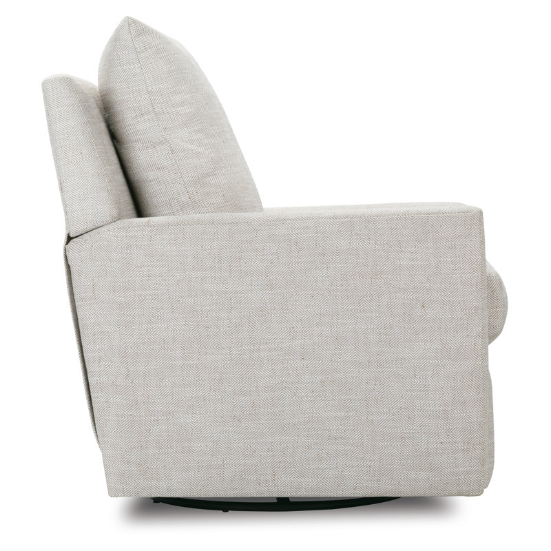 Lilah Swivel Recliner, Brown Polyester