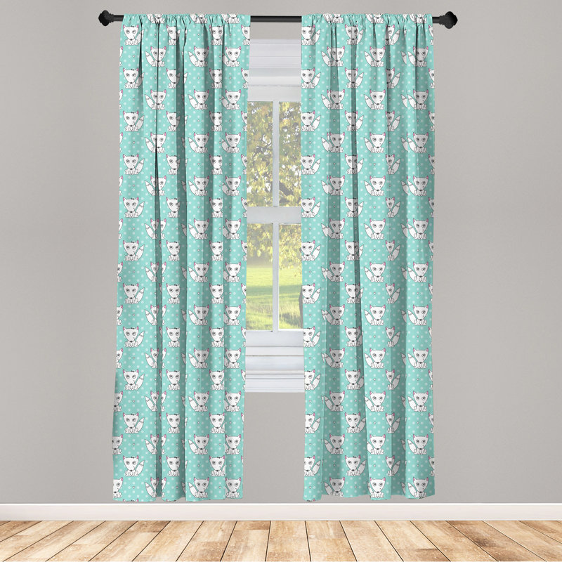 Polka Dots Semi-Sheer Rod Pocket Curtain Panels, 28" x 95"