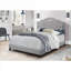 Lit plateforme sous-lit en lin gris avec rangement et rangement sous le lit-129467844