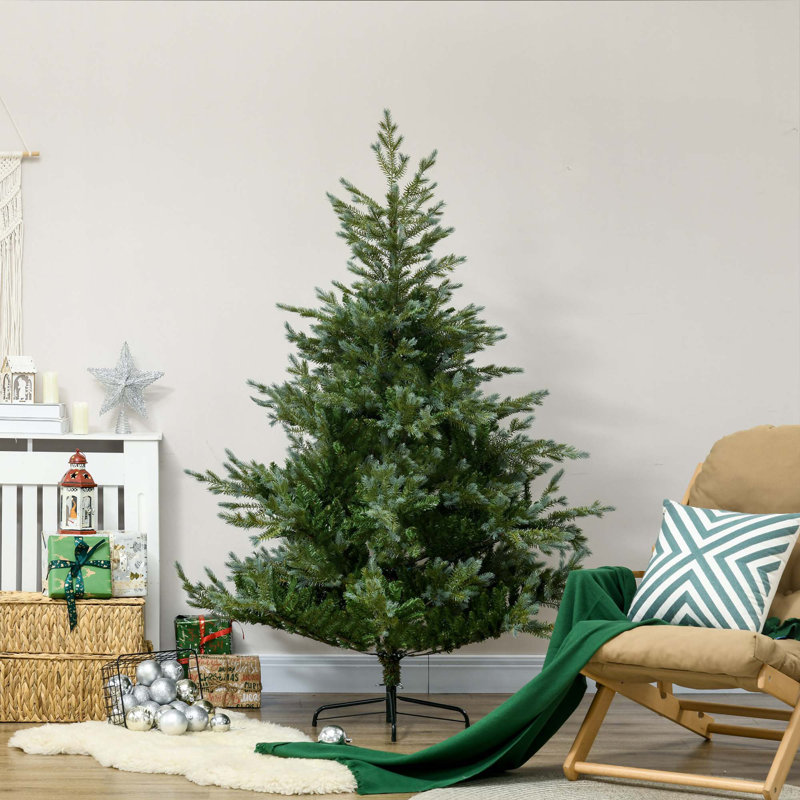 Arbre de Noël artificiel à ouverture automatique 6 pi avec 795 branches, base en acier, branches faciles à façonner