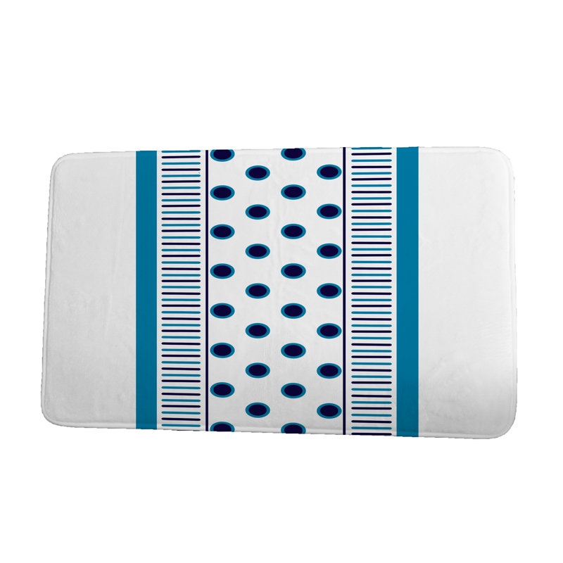 Luken Non-Slip Bath Mat, Blue, 24" W x 17" L