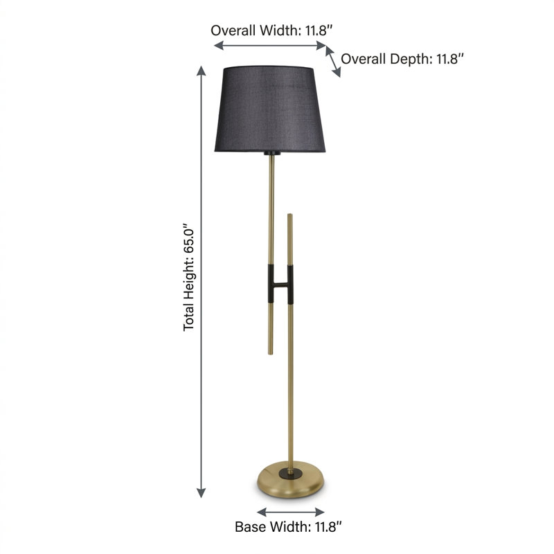 Elysian Black Drum Shade Floor Lamp