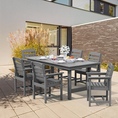 Reata 66.9" L 6-Person Rectangular Weather-Resistant Outdoor Dining Set 