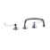 8" Centerset with Concealed Deck Faucet with 12" Arc Tube Spout 6" Wristblade Handles Chrome