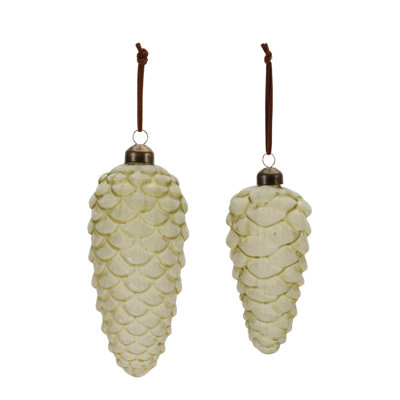 Glass Pine Cone Ornament Set of 6