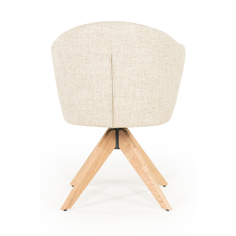 Connor Oak Accent Chair, Beige