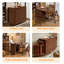 Foldable Extending Table in Walnut, Solid Wood with Casters, 2 Drawers and Concealed Storage Space（Without Chairs） Fast Dispatch From UK Warehouse – Dispatched Within 2 Days-1083031476