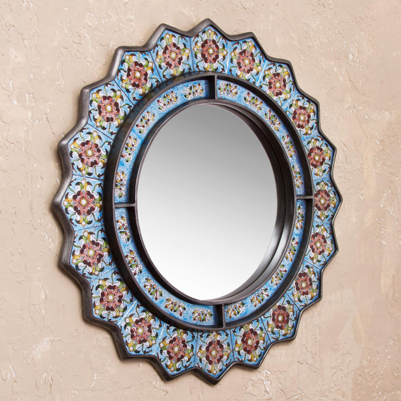 Bogaerts Wood Scalloped Wall Mirror