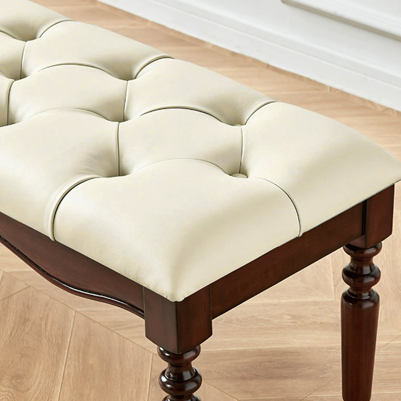Banc en cuir de cerisier américain pour chambre